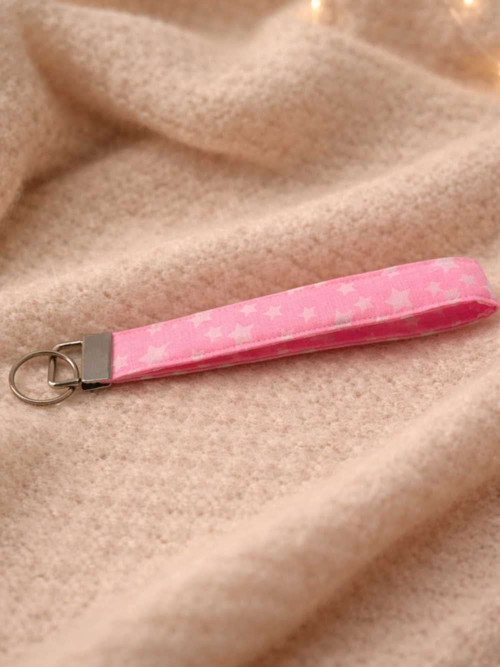 Pink Star Wristlet Keychain